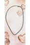 Round Cut Thin Zircon Stone Silver Color Waterway Steel Necklace-Tarnish Resistant-43Cm