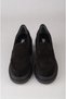 Seç v2752 genuine leather women's heel loafer (heel height: 7 cm) black suede - 5