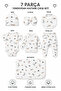 7 Piece Newborn Hospital Discharge Set 100% Cotton Safari Patterned Unisex Baby Bodysuit Set 0-3 Months
