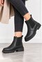 Women's Black Fur Lined Waterproof Elastic Stitched Rubber Non-Slip Sole Guaranteed Winter Casual Boots - 2