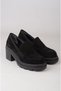 Seç v2752 genuine leather women's heel loafer (heel height: 7 cm) black suede - 2