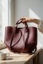 Women's Burgundy Puppy (Non-Zippered) Large Volume Oversized Shoulder Bag - 3