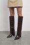 Crocodile Skin Detachable Ankle Boots with Detailed Pointed Toe Women's Boots - 3