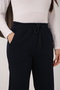 Women's 3-Thread Cotton Sweatpants with Elastic Cuffs and Lace-Up Waist, Soft Textured - 3
