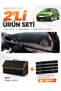 Ford Fi̇esta Type 2 (2003-2010) Compatible Glove Box Cover + Leather Trunk Bag + Sticker Set - Fo006