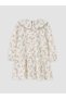 Alita City Lcw Kids Ecru Flannel Floral Girls' Dress with a Difference - 3
