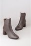 Seç V2727 Genuine Leather Women's Heel Boots (Heel Height: 7 cm) Brown - 6
