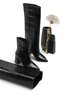 Crocodile Skin Detachable Ankle Boots with Detailed Pointed Toe Women's Boots - 5
