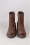 Seç V2754 Genuine Leather Women's Heel Boots (Heel Height: 7 cm) Brown Suede - 2