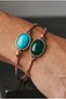 Pure Copper Bracelet with Turquoise and Jade Natural Stones, 2 Pieces Bracelet - 2