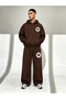 Unisex Circle Printed Oversize Winter Sweatshirt and Baggy Sweatpants Set