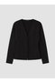 Alita City Lcw Vision Black Interlock Plain Women's Cardigan with a Difference - 4