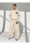 Unisex Circle Printed Oversize Winter Sweatshirt and Baggy Sweatpants Set - 4