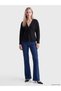 Alita City Lcw Vision Black Interlock Plain Women's Cardigan with a Difference - 2