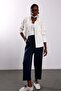 Navy Blue Front-Stitched Sweatpants