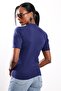 Navy Blue Diamond Pattern Short Sleeve Knitwear - 5