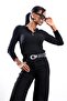 Black Ribbed Mercerized Knitwear 19135 - 2