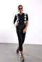 Black Metal Button Cigarette Pants 9036 - 3