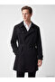 Esvab • Modern & Distinctive Standard Fit Double-Breasted Roba Collar Men's Trench Coat - 2