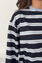 Women's Striped Crew Neck Long Sleeve Basic Sweatshirt - 3