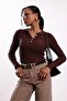 Brown Ribbed Mercerized Knitwear 19135 - 4