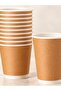 75 Pcs 14 oz Double Wall Kraft Coffee Cups + 75 Black Lids Double Wall Hot Beverage Cups - 4