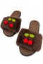 Women's Plush Fur Soft-Sole Lightweight Slippers with Cherry Details - 4