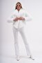 Wide Collar Feathered Jacket - 6