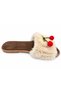 Women's Plush Fur Soft-Sole Lightweight Slippers with Cherry Details - 2