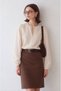 Brown Knee Length Skirt - 4