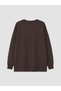 Brown Floral Appliqué Soft Touch Women's Sweatshirt Tunic - 6