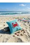 Turquoise Color Red Crab Embroidered Etamin Cushion Cover - 3