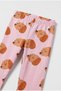 Girl's Cotton Dog Patterned Pink Sweatshirt and Leggings Set - 4