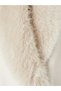 Ecru Fur Collar Women's Cashmere Coat - 5