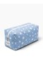 Blue Star Pattern Quilted Hair Straightener Bag Tongs Bag Heat Tools Organizer Zippered Travel Bag - 2