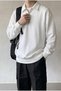 Polx Men's Polo Collar Zippered Sweatshirt - Half-Zip Comfortable Fit Solid Color Sweatshirt - 2