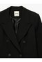 Slim Fit Pocketed Long Sleeve Classic Collar Double Breasted Blazer Jacket - 3