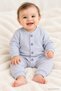 Ribbed Buttoned Front Long Sleeve Footless Baby Romper - 2