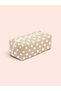 Beige Patterned Quilted Hair Straightener Bag Tongs Bag Heat Tools Organizer Zippered Travel Bag - 3