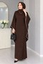 Ferace Abaya Yarasa Kimono Sleeve Textured Dress
