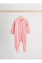 100% Cotton Pink Colored Plain Ribbed Reversible Zippered 3-Piece Jumpsuit Set Alyay5669 - 2