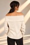 Women's Madonna Collar Long Sleeve Cotton Blouse - 4