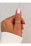 Two Row Patterned Gold Ring