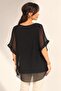 Women's Sequin Detailed Short Sleeve Comfortable Fit Chiffon Blouse - 4