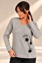 Women's V-Neck Floral Motif Long Sleeve Lycra Viscose Blouse - 2