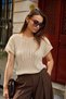Women's Mercerized Transparent Low Sleeve Blouse