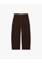 Belted Pleated High Waist Pocketed Balloon Fit Barrel Pants - 2