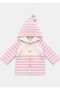 Hooded Pompom Knitted Baby Cardigan Buttoned Patterned Knitwear Jacket Autumn Winter Baby Cardigan - 3
