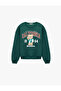 Comfortable Fit, Crew Neck, Long Sleeve, Teddy Bear Printed Sweatshirt