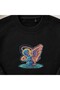 Neon Psychedelic Cupid Angel Embroidered Crew Neck Sweatshirt Unisex